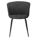 EDEN CHAIR Raven Black Bouclé Fabric W. Black Metal Legs 100310101 02 Front