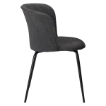 EDEN CHAIR Raven Black Bouclé Fabric W. Black Metal Legs 100310101 03 Profile