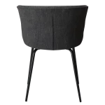 EDEN CHAIR Raven Black Bouclé Fabric W. Black Metal Legs 100310101 04 Back