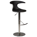 Flair Bar Stool Black Leather With Brushed Steel Base With Gaslift 200222585 01 Main