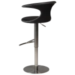 Flair Bar Stool Black Leather With Brushed Steel Base With Gaslift 200222585 02 Back