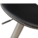 Flair Bar Stool Black Leather With Brushed Steel Base With Gaslift 200222585 04 Detail2