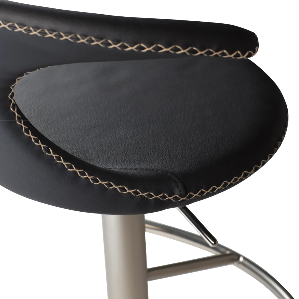 Flair Bar Stool Black Leather With Brushed Steel Base With Gaslift 200222585 05 Detail3