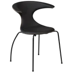 Flair Chair Black Leather With Black Tube Legs 100220112 01 Main