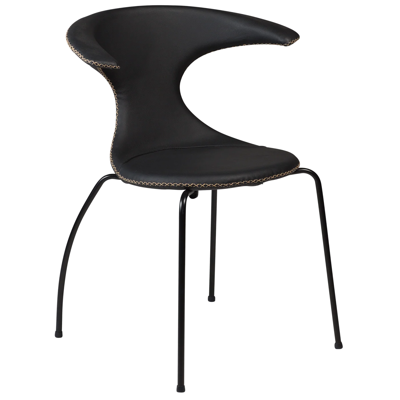 Flair Chair Black Leather With Black Tube Legs 100220112 01 Main