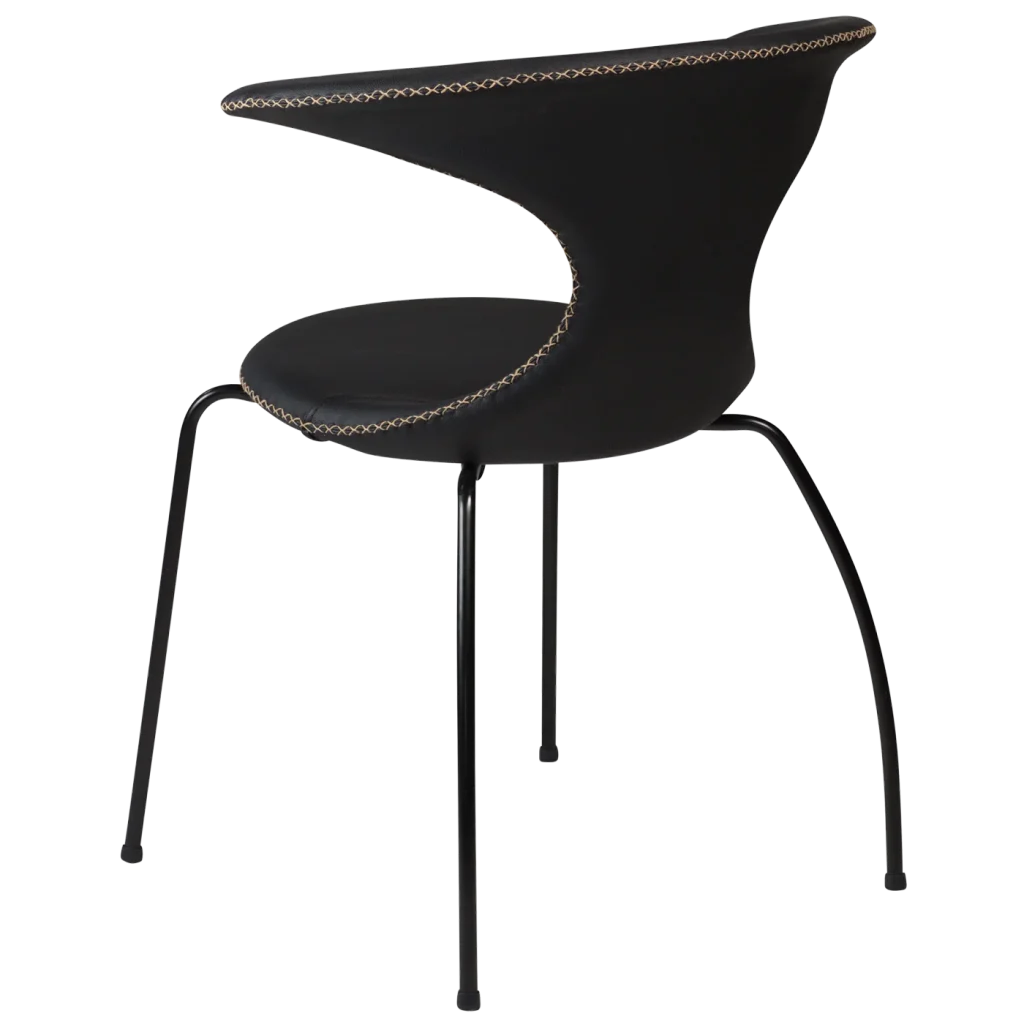 Flair Chair Black Leather With Black Tube Legs 100220112 02 Back