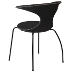 Flair Chair Black Leather With Black Tube Legs 100220112 02 Back