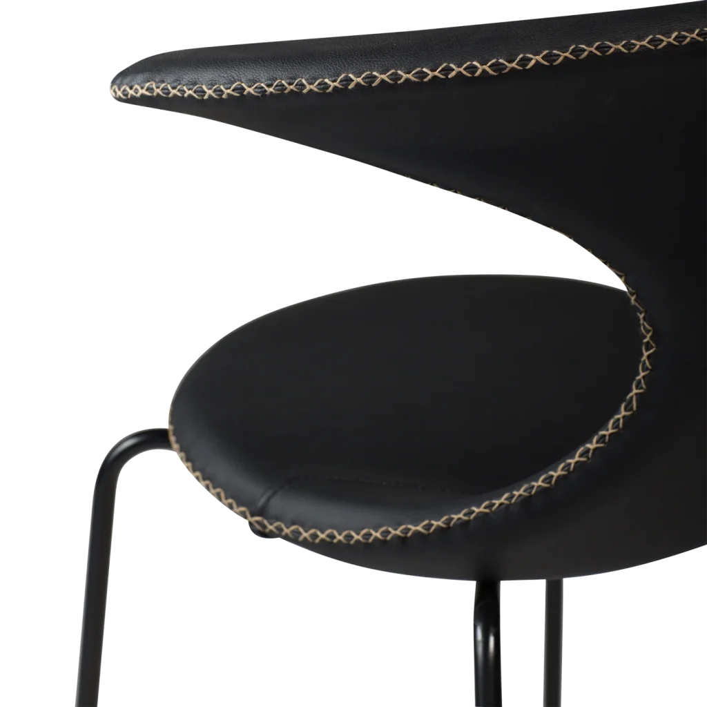 Flair Chair Black Leather With Black Tube Legs 100220112 03 Detail1