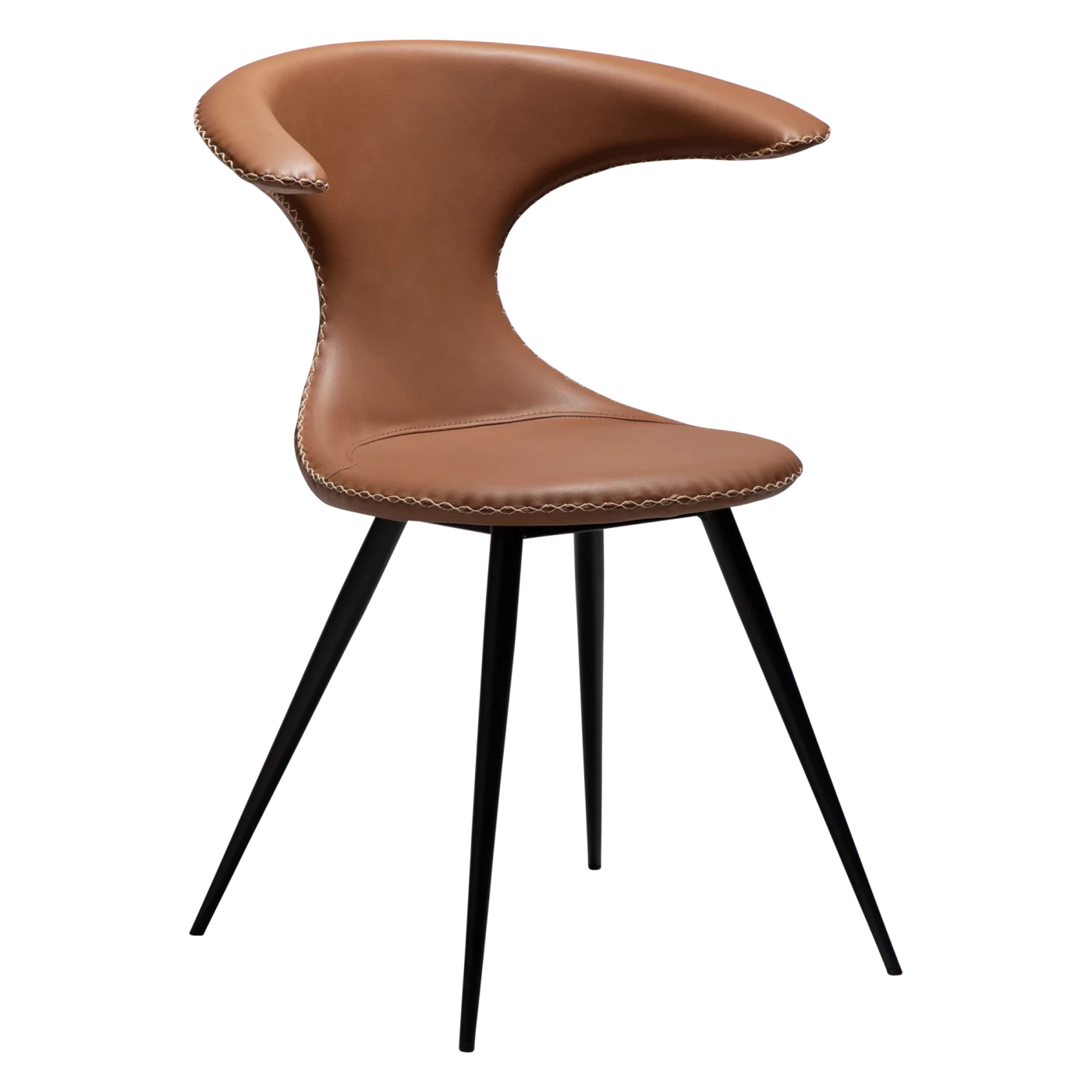 FLAIR CHAIR Cognac Faux Leather W. Black Legs 10022460 01 Main