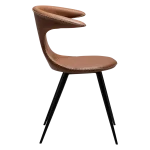 FLAIR CHAIR Cognac Faux Leather W. Black Legs 10022460 03 Profile