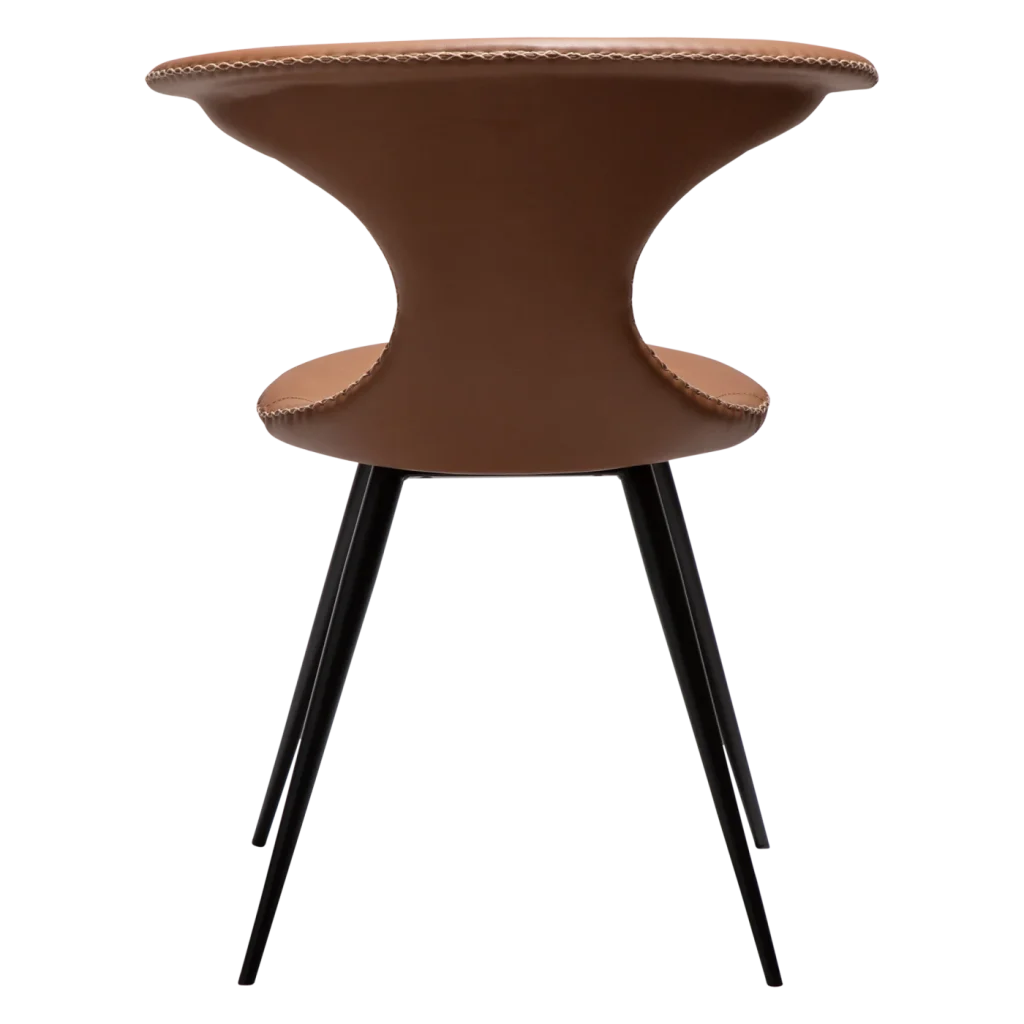 FLAIR CHAIR Cognac Faux Leather W. Black Legs 10022460 04 Back