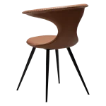 FLAIR CHAIR Cognac Faux Leather W. Black Legs 10022460 05 Back Angle