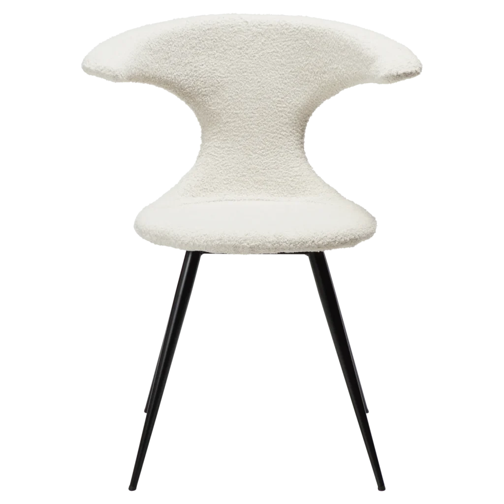 Flair Chair Dove Rpes Boucle Fabric With Black Conical Metal Legs 100222436 02 Front