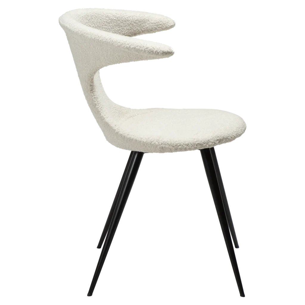 Flair Chair Dove Rpes Boucle Fabric With Black Conical Metal Legs 100222436 03 Profile