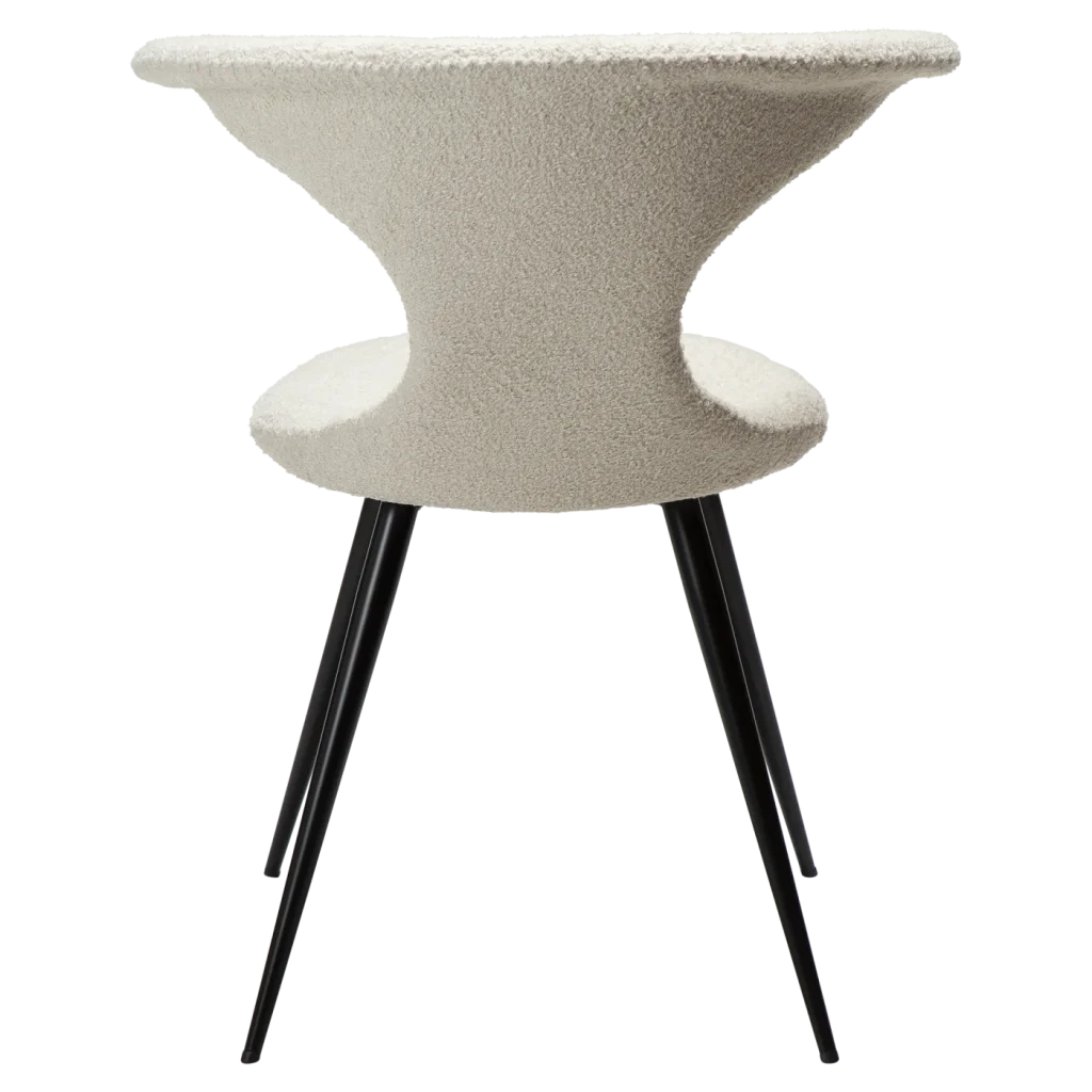 Flair Chair Dove Rpes Boucle Fabric With Black Conical Metal Legs 100222436 04 Back