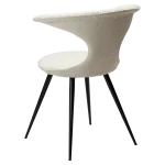 Flair Chair Dove Rpes Boucle Fabric With Black Conical Metal Legs 100222436 05 Back Angle