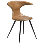 Flair Chair Light Brown Leather With Black Conical Metal Legs 100222340 01 Main