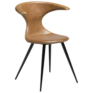 Flair Chair Light Brown Leather With Black Conical Metal Legs 100222340 01 Main