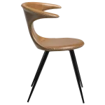Flair Chair Light Brown Leather With Black Conical Metal Legs 100222340 03 Profile