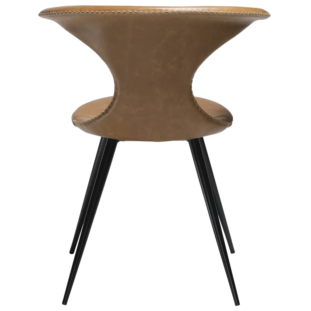 Flair Chair Light Brown Leather With Black Conical Metal Legs 100222340 04 Back