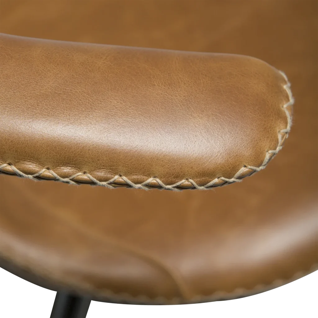 Flair Chair Light Brown Leather With Black Conical Metal Legs 100222340 07 Detail2