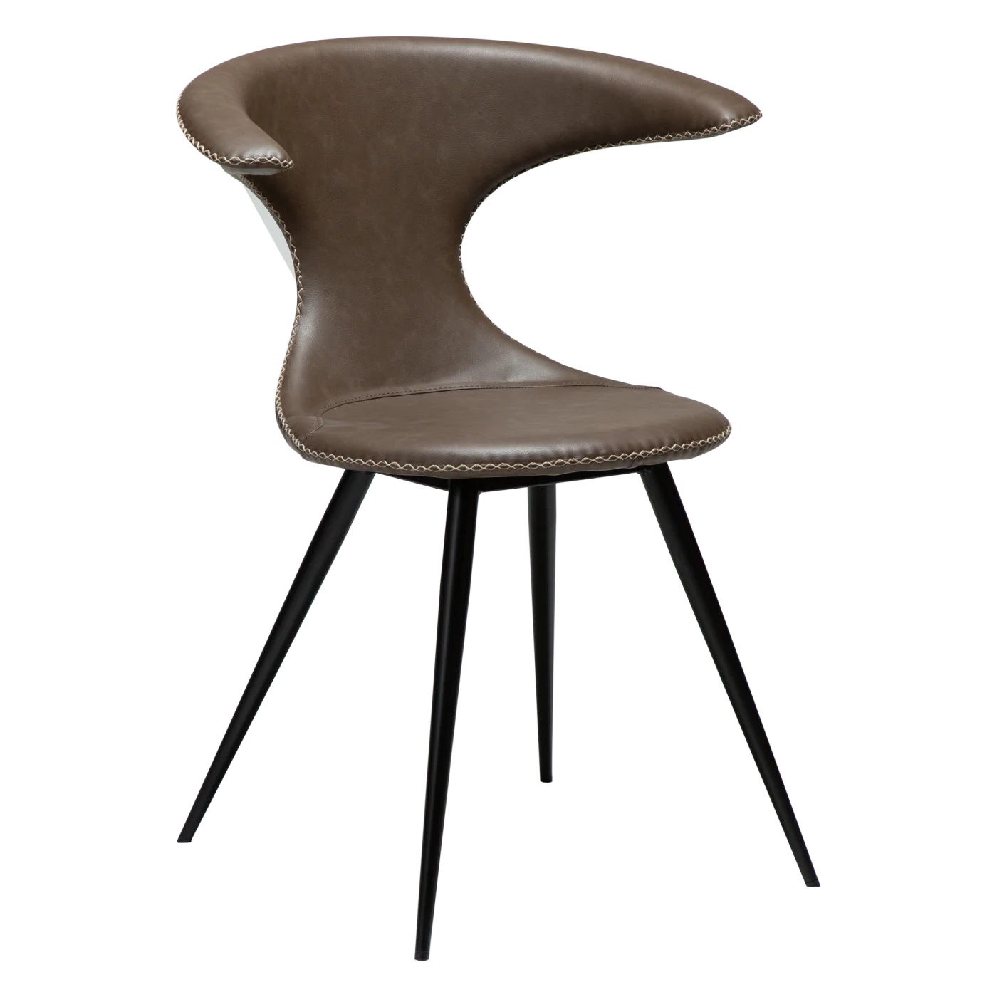 FLAIR CHAIR Major Brown Faux Leather W. Black Metal Legs 100222450 01 Main