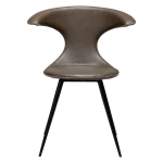 FLAIR CHAIR Major Brown Faux Leather W. Black Metal Legs 100222450 02 Front