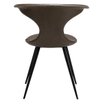 FLAIR CHAIR Major Brown Faux Leather W. Black Metal Legs 100222450 04 Back