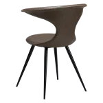 FLAIR CHAIR Major Brown Faux Leather W. Black Metal Legs 100222450 05 Back Angle