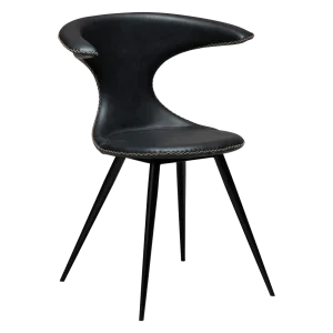 FLAIR CHAIR Raven Black Faux Leather W. Black Metal Legs 100222440 01 Main