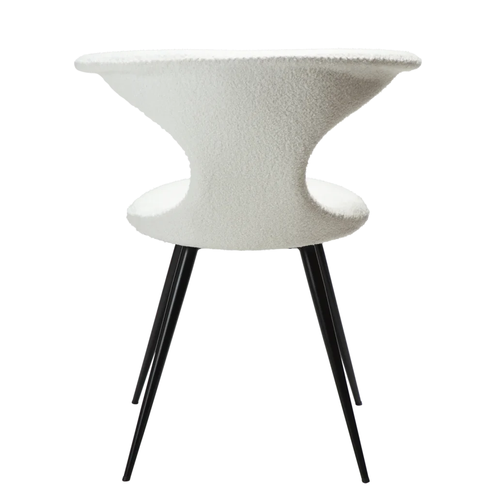 Flair Chair Snow Rpes Boucle Fabric With Black Conical Metal Legs 100222435 04 Back