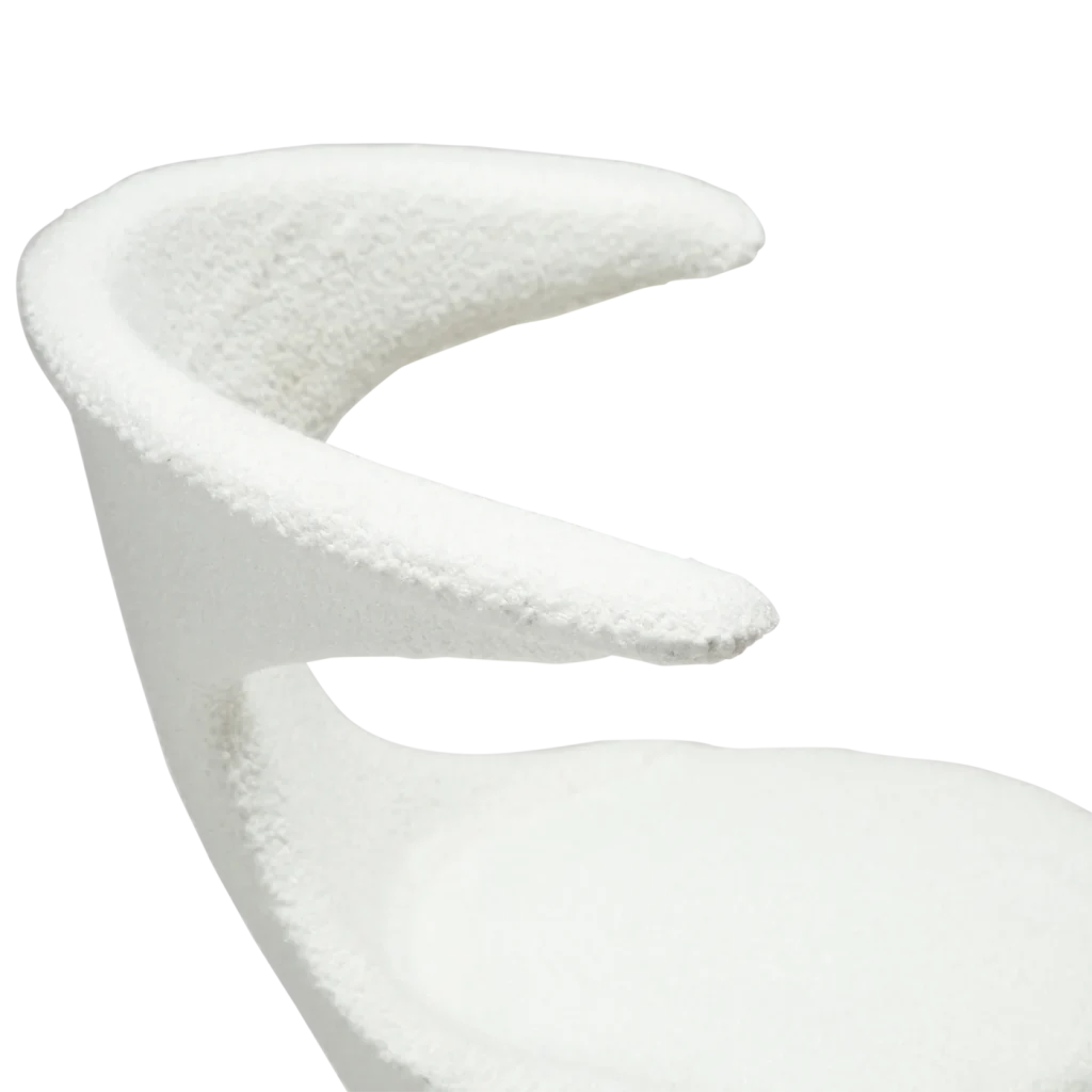 Flair Chair Snow Rpes Boucle Fabric With Black Conical Metal Legs 100222435 09 Detail4