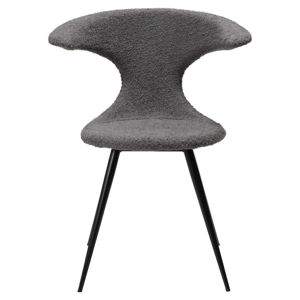 Flair Chair Stone Rpes Fabric With Black Conical Metal Legs 100222437 02 Front