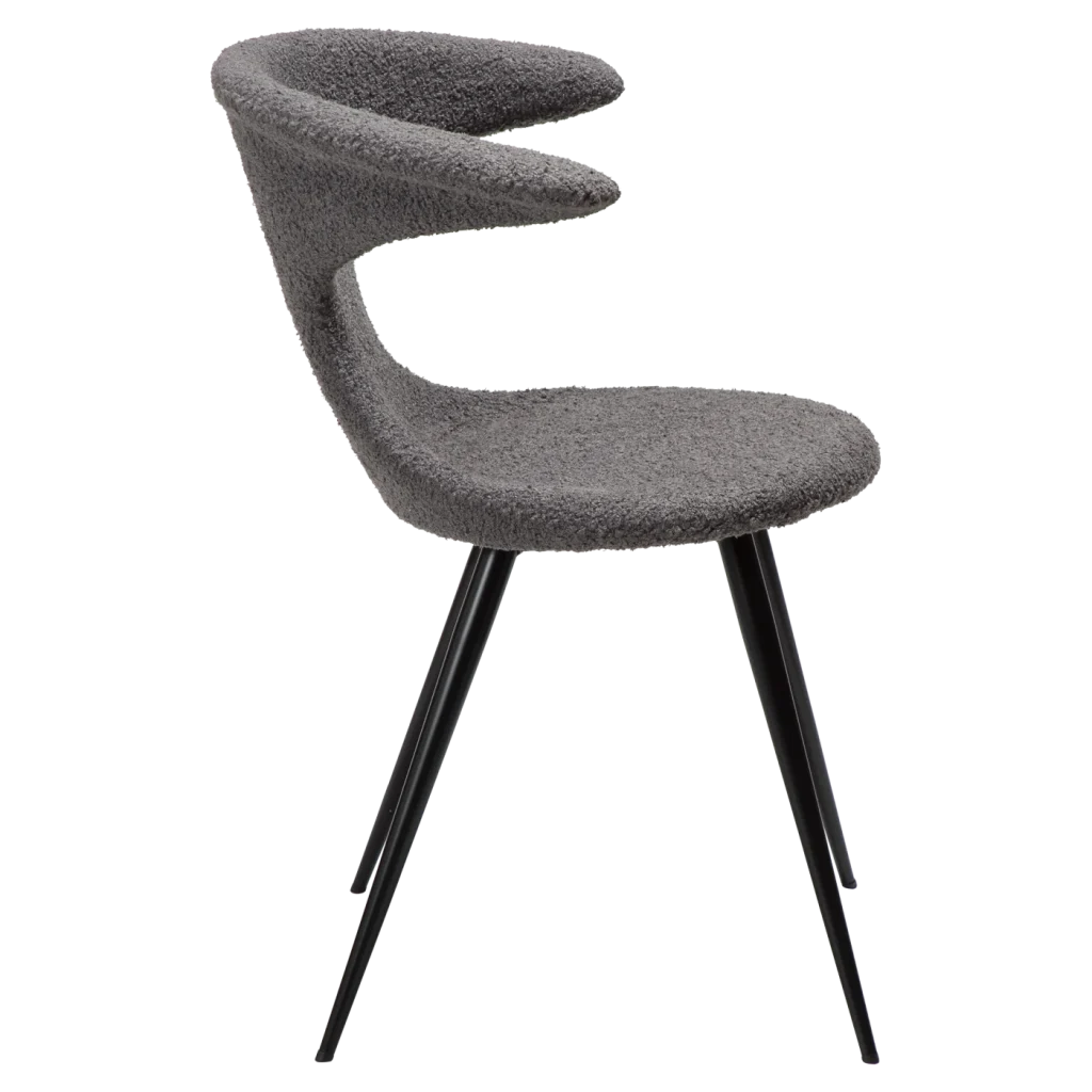 Flair Chair Stone Rpes Fabric With Black Conical Metal Legs 100222437 03 Profile