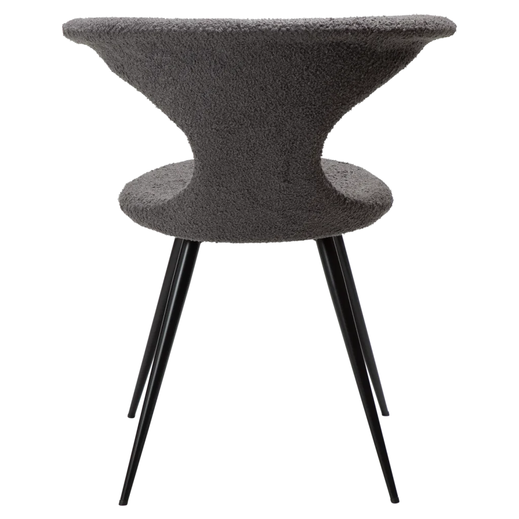 Flair Chair Stone Rpes Fabric With Black Conical Metal Legs 100222437 04 Back