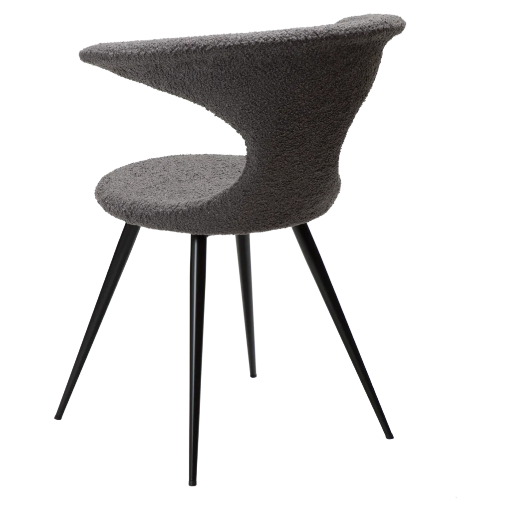 Flair Chair Stone Rpes Fabric With Black Conical Metal Legs 100222437 05 Back Angle