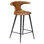 Flair Counter Stool Light Brown Leather With Black Conical Metal Legs 300222594 01 Main