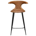 Flair Counter Stool Light Brown Leather With Black Conical Metal Legs 300222594 02 Front