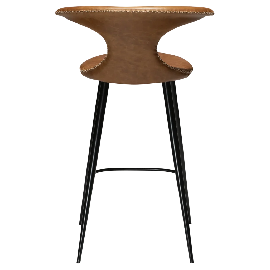 Flair Counter Stool Light Brown Leather With Black Conical Metal Legs 300222594 04 Back