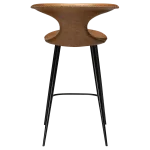 Flair Counter Stool Light Brown Leather With Black Conical Metal Legs 300222594 04 Back