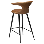 Flair Counter Stool Light Brown Leather With Black Conical Metal Legs 300222594 05 Back