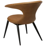 Flair Lounge Chair Light Brown Leather With Black Conical Metal Legs 700222360 05 Back Angle