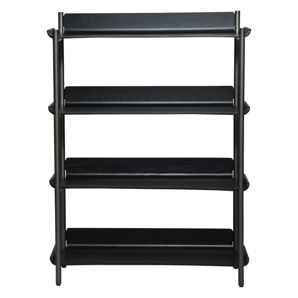 FRIYAY 4 SHELVES Black Stained Ash Veneer Shelves 900800100 02 Front