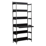 FRIYAY 6 SHELVES W. DESK Black Stained Ash Veneer Shelves W. Antique Pewter Frame 900800120 900800116 01 Main