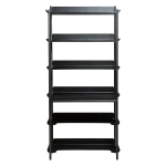 FRIYAY 6 SHELVES W. DESK Black Stained Ash Veneer Shelves W. Antique Pewter Frame 900800120 900800116 02 Front