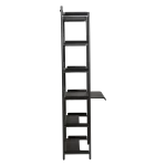 FRIYAY 6 SHELVES W. DESK Black Stained Ash Veneer Shelves W. Antique Pewter Frame 900800120 900800116 03 Profile