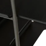 FRIYAY 6 SHELVES W. DESK Black Stained Ash Veneer Shelves W. Antique Pewter Frame 900800120 900800116 05 Back Angle