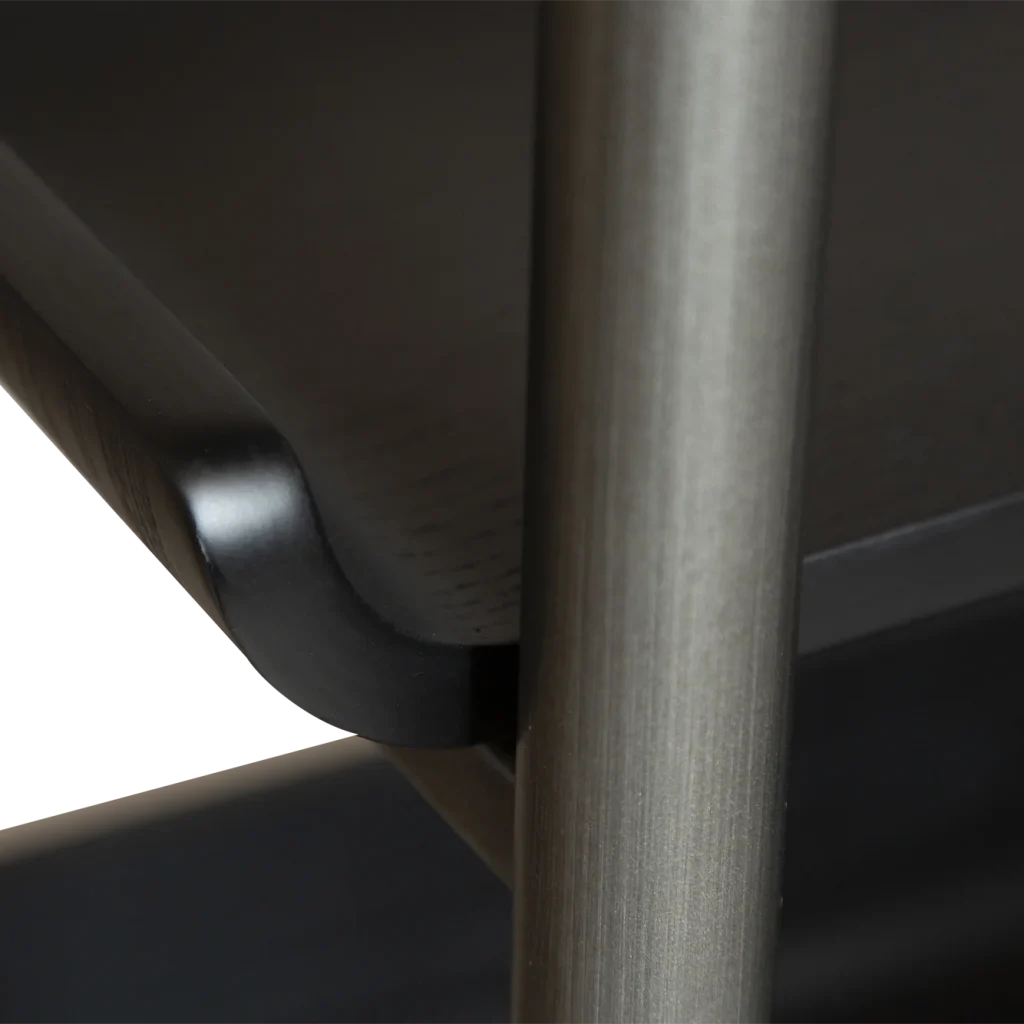 FRIYAY 6 SHELVES W. DESK Black Stained Ash Veneer Shelves W. Antique Pewter Frame 900800120 900800116 07 Detail3