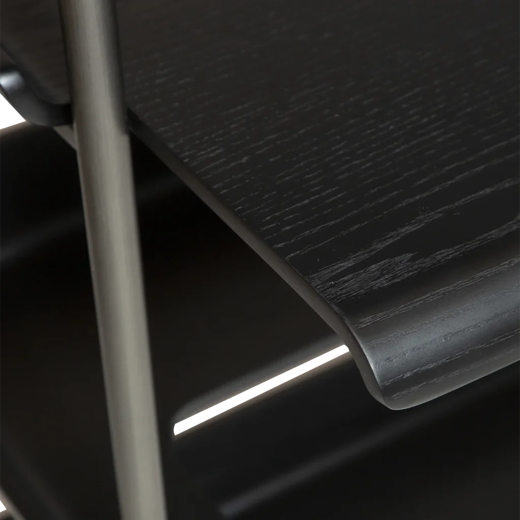 FRIYAY 6 SHELVES W. DESK Black Stained Ash Veneer Shelves W. Antique Pewter Frame 900800120 900800116 08 Detail4