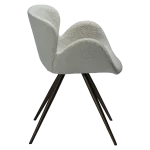 GAIA CHAIR Dove Rpes Bouclé Fabric W. Antique Brass Metal Legs 100200165 03 Profile